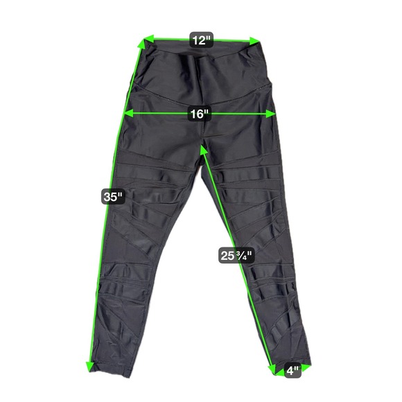 Lululemon Leggings Womens‎ 10 Black High Rise Ankle Moto Mesh Yoga Athletic - Picture 3 of 8